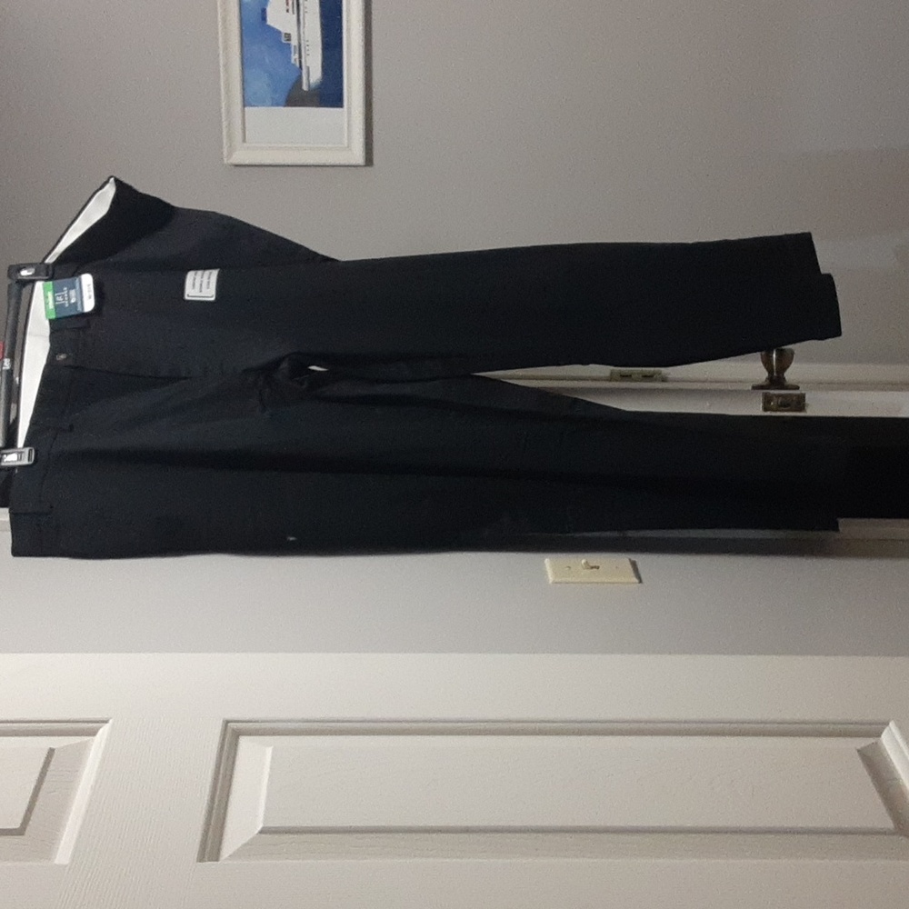 George Men's Straight Classic Black Khakis. 46×30 NWT.